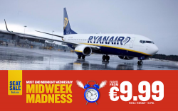 Срединедельная распродажа от Ryanair