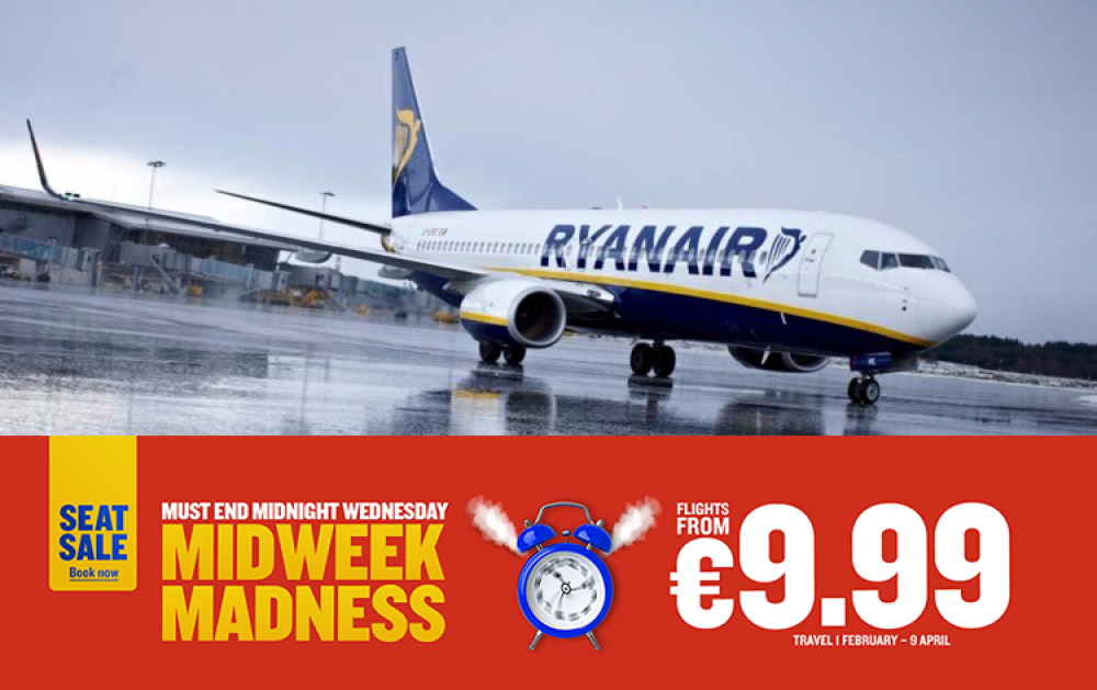 Срединедельная распродажа от Ryanair